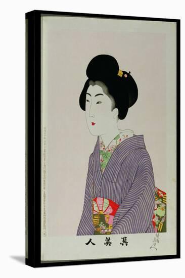 Shin Bijin (True Beauties) Depicting a Seated Woman, from a Series of 36, Modelled on an Earlier…-Toyohara Chikanobu-Stretched Canvas