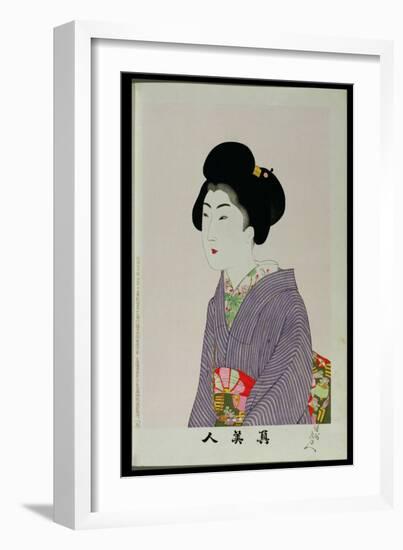 Shin Bijin (True Beauties) Depicting a Seated Woman, from a Series of 36, Modelled on an Earlier…-Toyohara Chikanobu-Framed Giclee Print