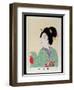 Shin Bijin (True Beauties) Depicting a Woman in a Green Floral Kimono, from a Series of 36,…-Toyohara Chikanobu-Framed Giclee Print