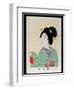 Shin Bijin (True Beauties) Depicting a Woman in a Green Floral Kimono, from a Series of 36,…-Toyohara Chikanobu-Framed Giclee Print