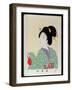 Shin Bijin (True Beauties) Depicting a Woman in a Green Floral Kimono, from a Series of 36,…-Toyohara Chikanobu-Framed Giclee Print