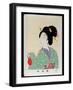 Shin Bijin (True Beauties) Depicting a Woman in a Green Floral Kimono, from a Series of 36,…-Toyohara Chikanobu-Framed Giclee Print