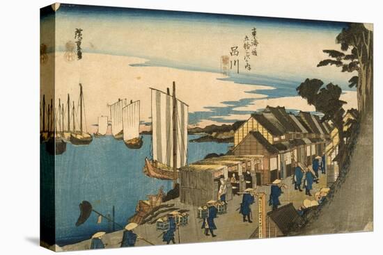 Shinagawa: Departure of a Daimy? from the series 53 Stations of the Tokaido, 1831-4-Ando or Utagawa Hiroshige-Stretched Canvas