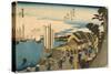 Shinagawa: Departure of a Daimy? from the series 53 Stations of the Tokaido, 1831-4-Ando or Utagawa Hiroshige-Stretched Canvas