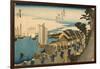 Shinagawa: Departure of a Daimy? from the series 53 Stations of the Tokaido, 1831-4-Ando or Utagawa Hiroshige-Framed Giclee Print