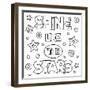 Shine like the Stars. Coloring Page. Vector Illustration.-null-Framed Art Print