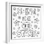 Shine like the Stars. Coloring Page. Vector Illustration.-null-Framed Art Print