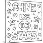 Shine like the Stars. Coloring Page. Vector Illustration.-null-Mounted Art Print