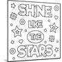 Shine like the Stars. Coloring Page. Vector Illustration.-null-Mounted Art Print