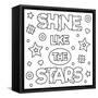 Shine like the Stars. Coloring Page. Vector Illustration.-null-Framed Stretched Canvas