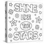 Shine like the Stars. Coloring Page. Vector Illustration.-null-Stretched Canvas