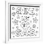 Shine like the Stars. Coloring Page. Vector Illustration.-null-Framed Art Print