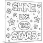 Shine like the Stars. Coloring Page. Vector Illustration.-null-Mounted Art Print