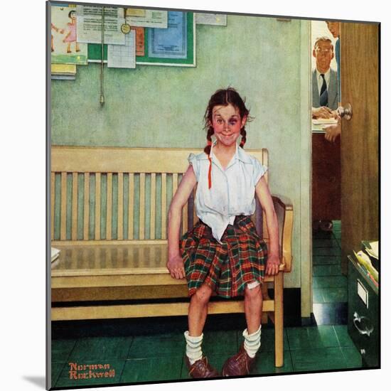 "Shiner" or "Outside the Principal's Office", May 23,1953-Norman Rockwell-Mounted Premium Giclee Print