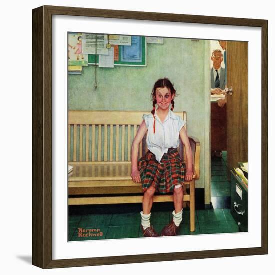 "Shiner" or "Outside the Principal's Office", May 23,1953-Norman Rockwell-Framed Giclee Print