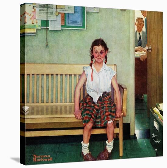 "Shiner" or "Outside the Principal's Office", May 23,1953-Norman Rockwell-Stretched Canvas