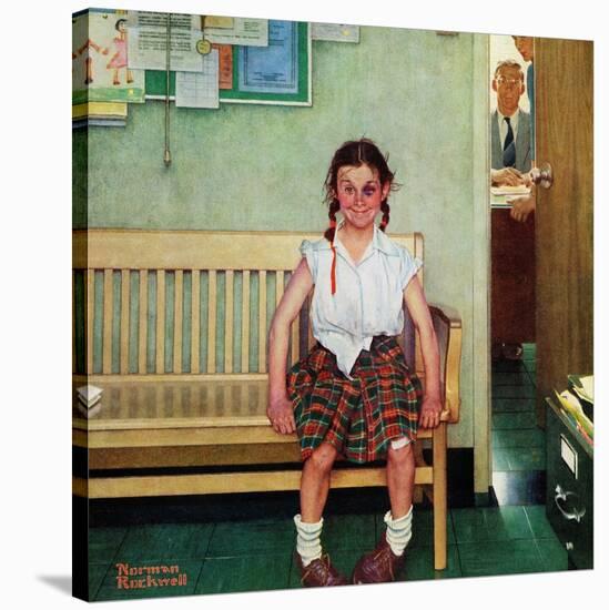 "Shiner" or "Outside the Principal's Office", May 23,1953-Norman Rockwell-Stretched Canvas