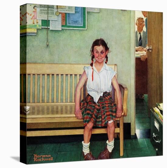 "Shiner" or "Outside the Principal's Office" Saturday Evening Post Cover, May 23,1953-Norman Rockwell-Stretched Canvas
