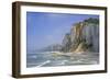 Shingle beach and chalk cliffs, Normandy, France-Philippe Clement-Framed Photographic Print