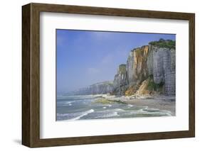 Shingle beach and chalk cliffs, Normandy, France-Philippe Clement-Framed Photographic Print
