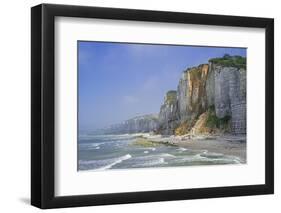 Shingle beach and chalk cliffs, Normandy, France-Philippe Clement-Framed Photographic Print