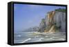 Shingle beach and chalk cliffs, Normandy, France-Philippe Clement-Framed Stretched Canvas