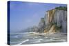 Shingle beach and chalk cliffs, Normandy, France-Philippe Clement-Stretched Canvas