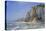 Shingle beach and chalk cliffs, Normandy, France-Philippe Clement-Stretched Canvas