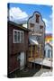 Shingle House in Castro, Chiloe, Chile, South America-Michael Runkel-Stretched Canvas