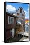 Shingle House in Castro, Chiloe, Chile, South America-Michael Runkel-Framed Stretched Canvas