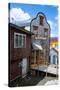 Shingle House in Castro, Chiloe, Chile, South America-Michael Runkel-Stretched Canvas