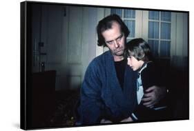 Shining by Stanley Kubrik with Jack Nicholson and Danny Llyod, 1980 (d'apres StephenKing) (photo)-null-Framed Stretched Canvas