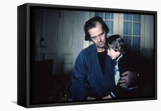 Shining by Stanley Kubrik with Jack Nicholson and Danny Llyod, 1980 (d'apres StephenKing) (photo)-null-Framed Stretched Canvas