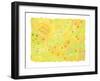 Shining Flower Garden on Yellow Japanese Paper-Miyuki Hasekura-Framed Giclee Print