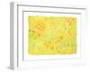 Shining Flower Garden on Yellow Japanese Paper-Miyuki Hasekura-Framed Giclee Print