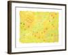 Shining Flower Garden on Yellow Japanese Paper-Miyuki Hasekura-Framed Giclee Print