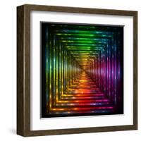 Shining Lights Rainbow Colors Frame-art_of_sun-Framed Art Print