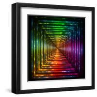 Shining Lights Rainbow Colors Frame-art_of_sun-Framed Art Print