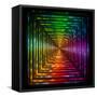 Shining Lights Rainbow Colors Frame-art_of_sun-Framed Stretched Canvas