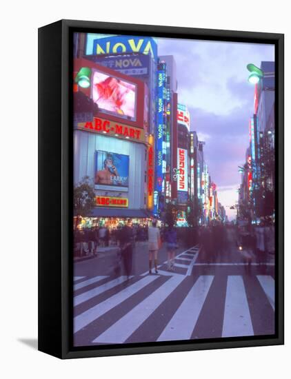 Shinjuku at Dusk, Tokyo, Japan-Rob Tilley-Framed Stretched Canvas