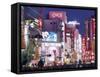 Shinjuku, Shinjuku-dori, Nightlights, Tokyo, Honshu, Japan-Steve Vidler-Framed Stretched Canvas