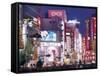 Shinjuku, Shinjuku-dori, Nightlights, Tokyo, Honshu, Japan-Steve Vidler-Framed Stretched Canvas