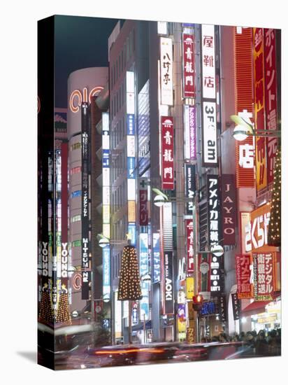 Shinjuku, Shinjuku-dori, Nightlights, Tokyo, Honshu, Japan-Steve Vidler-Stretched Canvas