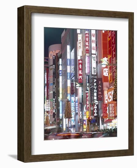 Shinjuku, Shinjuku-dori, Nightlights, Tokyo, Honshu, Japan-Steve Vidler-Framed Photographic Print