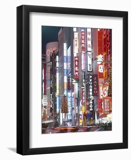 Shinjuku, Shinjuku-dori, Nightlights, Tokyo, Honshu, Japan-Steve Vidler-Framed Photographic Print