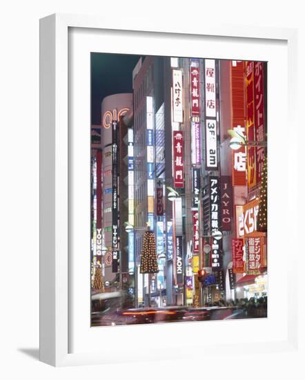 Shinjuku, Shinjuku-dori, Nightlights, Tokyo, Honshu, Japan-Steve Vidler-Framed Photographic Print