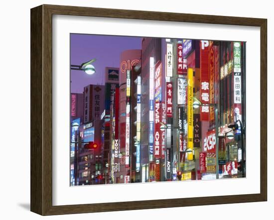 Shinjuku, Shinjuku-dori, Nightlights, Tokyo, Honshu, Japan-Steve Vidler-Framed Photographic Print