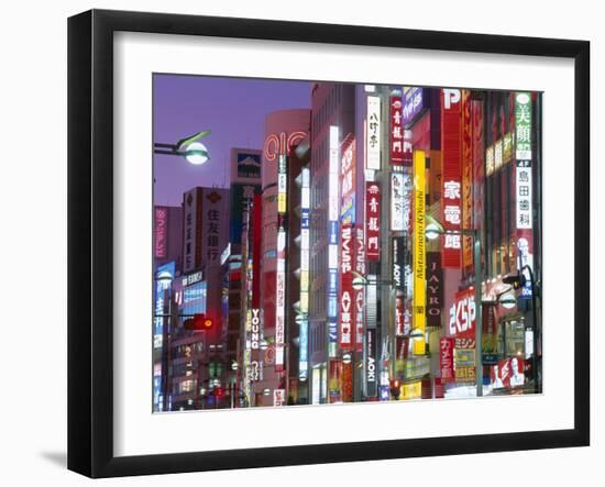 Shinjuku, Shinjuku-dori, Nightlights, Tokyo, Honshu, Japan-Steve Vidler-Framed Photographic Print