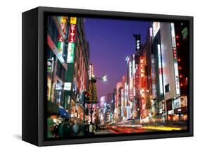 Shinjuku, Shinjuku-dori, Nightlights, Tokyo, Honshu, Japan-Steve Vidler-Framed Stretched Canvas