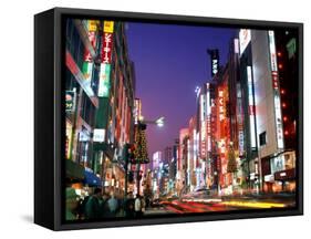 Shinjuku, Shinjuku-dori, Nightlights, Tokyo, Honshu, Japan-Steve Vidler-Framed Stretched Canvas